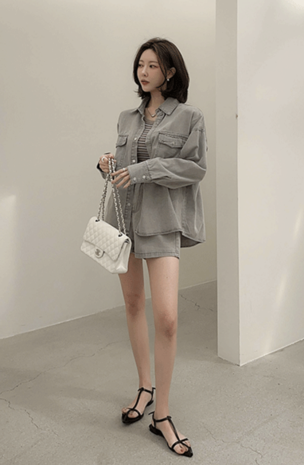 오브젝트 데님 투피스 - 图片 2
