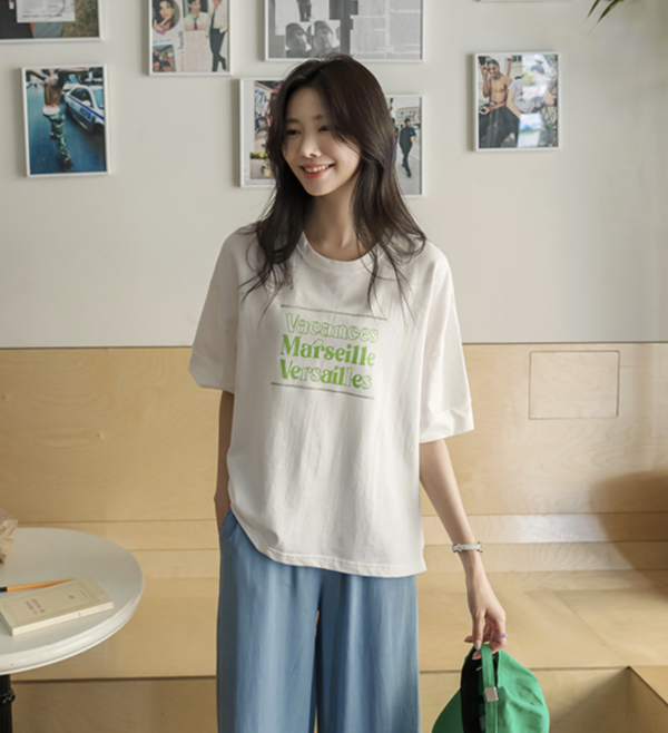 메르스유 시스루 스쿱넥 반팔 티셔츠