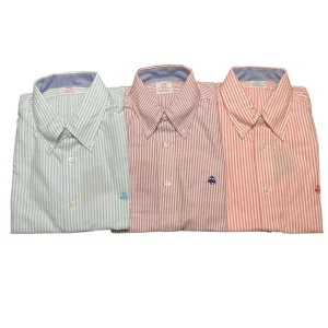 NWT! Brooks Brothers Men's Striped Oxford Shirt Supima Cotton Regent Fit Non Iron