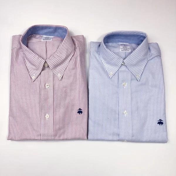 NWT! Brooks Brothers Men's Striped Oxford Shirt Supima Cotton Regent Fit Non Iron - 图片 2