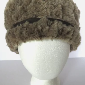 Vtg Daniele Meucci Hat Brown Faux Fur Stylish Bow Quilted Lined Italy Posh Regal