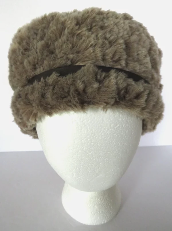 Vtg Daniele Meucci Hat Brown Faux Fur Stylish Bow Quilted Lined Italy Posh Regal