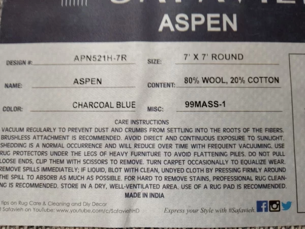 Safavieh Aspen REN220H CIRCULAR AREA RUG 7' x 7'  Collection. - 图片 4
