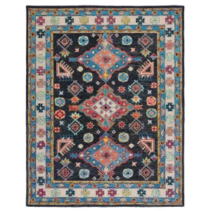 SAFAVIEH Aspen APN521H Handmade Charcoal / Blue Rug