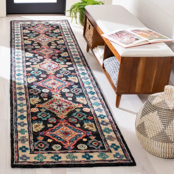 SAFAVIEH Aspen APN521H Handmade Charcoal / Blue Rug - 图片 2