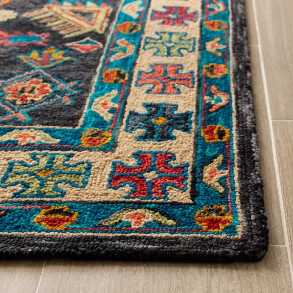 SAFAVIEH Aspen APN521H Handmade Charcoal / Blue Rug - 图片 4